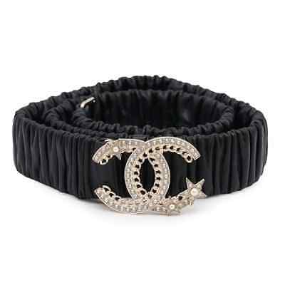 CHANEL CC Logo Belt Size 80/32 Rubber/Faux Pearl/Rhinestone CHANEL CC Logo Belt Size 80/32 Rubber/Faux Pearl/Rhinestone
