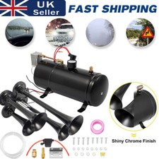 Air Horn Truck Train Horns Kit 12 Volt with Air Compressor 4 Trumpet 150db