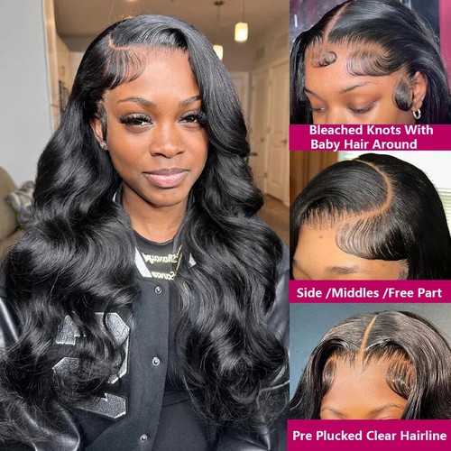 Body Wave 13x4 13x6 HD Lace Front Wig Brazilian Water Wave Human Hair Wig - Picture 8 of 24