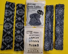 4 pack Genovega Protection Face Cover Mask Neck Gaiter Balaclava Skull Paisley 
