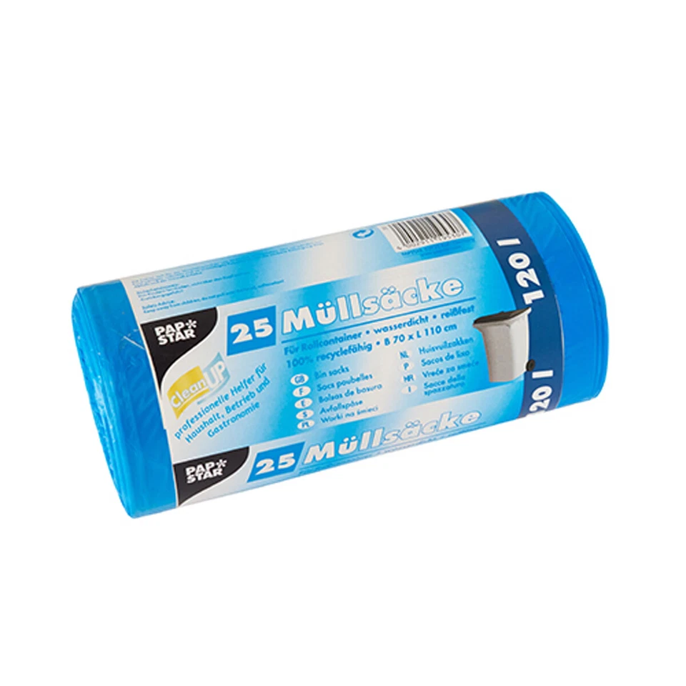 Papstar Sacs à Ordures Hdpe 120L Bleu - Photo 1/1