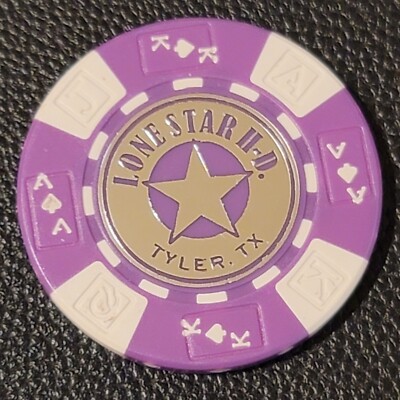 LONE STAR HD ~ TEXAS (Purple AKQJ B&S back) Harley Davidson Poker Chip