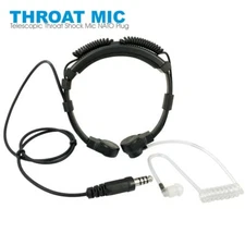 Tactical Throat Vibration Mic Headphone Headset NATO Plug for Walkie Talki Radio