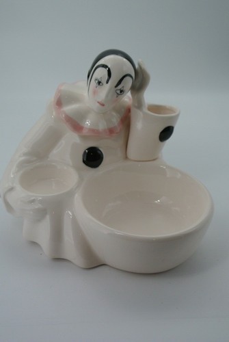 Novità Set da Rasatura Supporto Ceramica Pierrot Clown - Foto 2 di 11