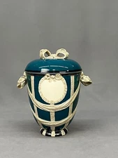 Antique KPM Berlin Glazed Porcelain 10 3/4" Lidded Urn Jar