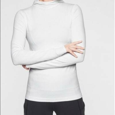 NEW ATHLETA WHITE FLURRY SCUBA HOODIE 