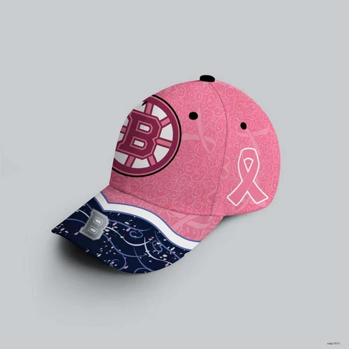 Personalized Boston Bruins Baseball Cap Hockey Fights Against Cancer Gift