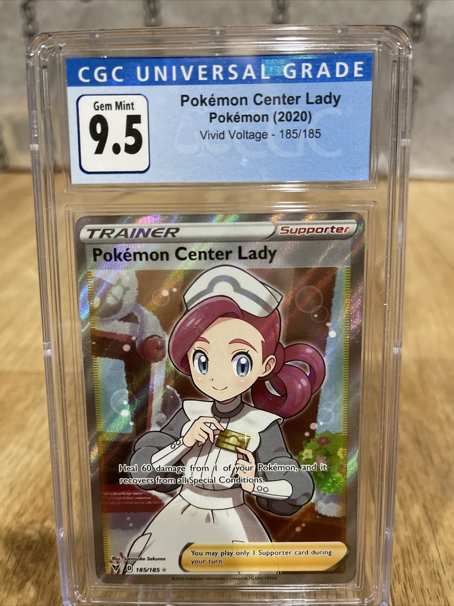 Pokemon Center Lady English Vivid Voltage 185/185 CGC Graded 9.5