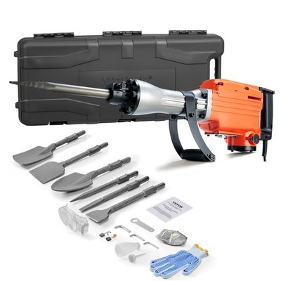 Demolition Jack Hammer Concrete Breaker 2200W Electric Hammer 6 Chisel Bits