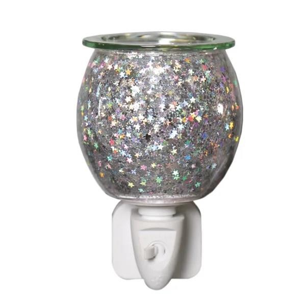 Wax Melt Holder Plug In Electric Flameless Silver Glitter Star Room Fragrance