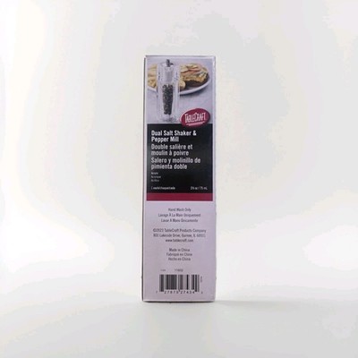 TableCraft Dual Salt Shaker & Pepper Mill   Acrylic   2½ oz (75 mL)   Model 1183