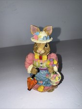 Easter Spring Bunny Rabbit Basket Of Eggs Fig...