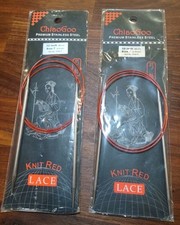 ChiaoGoo Stainless 32" Circular Knitting Needles Knit Red Lace Sizes 5  7
