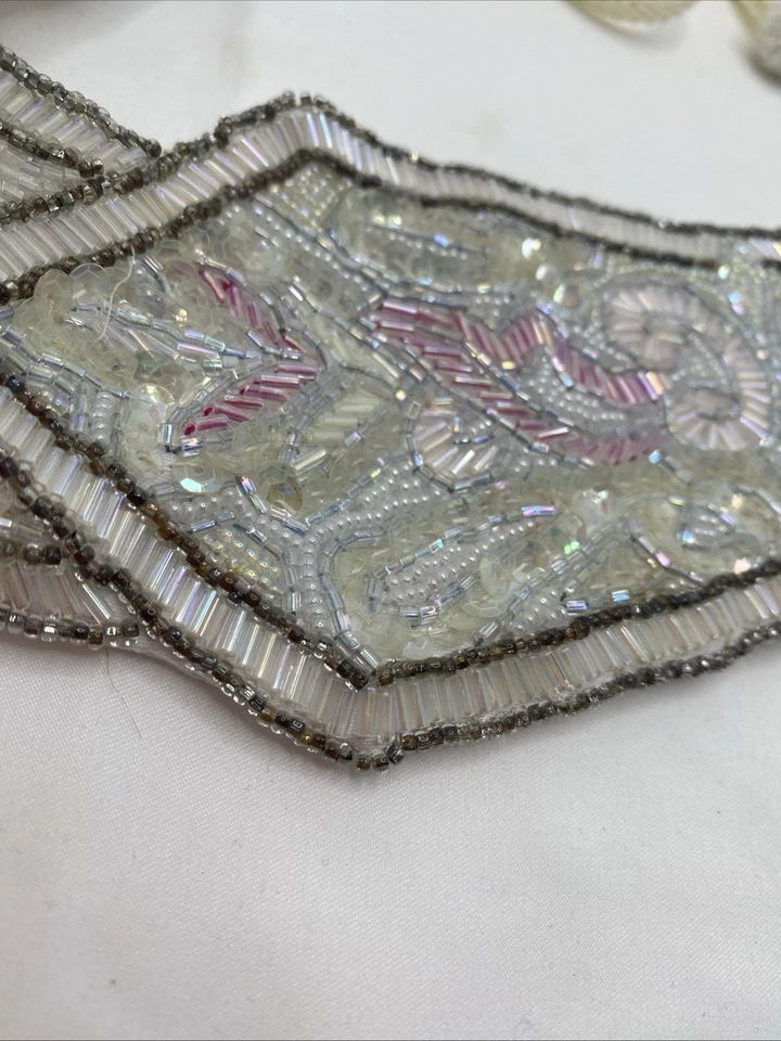 Cinturón cummerbund vintage - Christian Dior - blanco con cuentas Foto 3 de 4