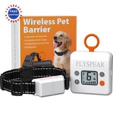 Wireless Pet Barrier Rechargeable Indoor up to 7 ft 6 Adjustable Range Electric
