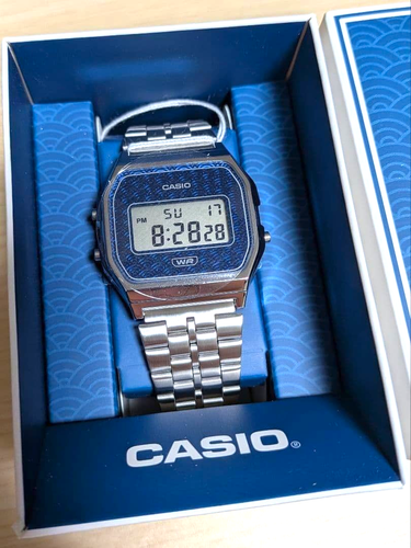 CASIO A159WEVJ-2JR Made in Japan Digital Watch NEW Limited Edition Seigaiha
