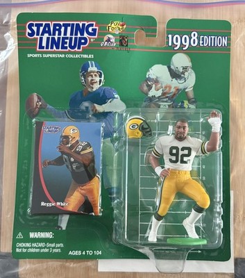 1998 STARTING LINEUP GREEN BAY PACKERS REGGIE WHITE #92 FIGURE & CARD MINT