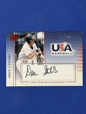 2005 Upper Deck USA Team Signatures Black Ink /595 Drew Stubbs Auto autograph