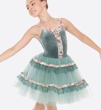 Revolution Prelude Sage Green Rosettes Ballet Tutu Dance Costume RC17020 LC