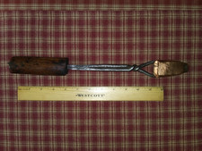 Vintage Soldering Iron Copper Tipped 14" Stained Wood Handle VGC