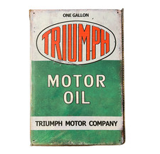 Triumph Motor Oil 8 X 12 Novelty Metal Sign Shrink-wrapped New