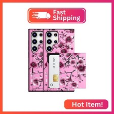 MUQR Compatible for Samsung Galaxy S23 Ultra Case with Card Holder Cute - Kawaii