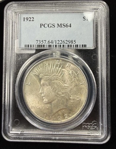 1922 Peace Silver Dollar $1 PCGS MS64
