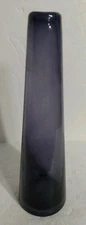 DARK PURPLE! HYSTERIA! FRENCH RETRO VINTAGE! STUDIO ART GLASS VASE! 9.75" Tall! 
