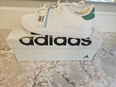 Size 6.5y 8.5 Womens Adidas Advantage Base 2.0 WHITE/GREEN