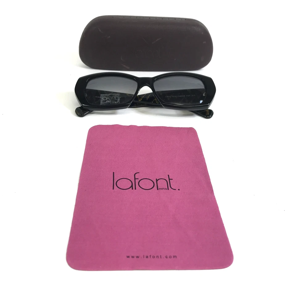 Gafas de sol Jean Lafont LIDO 151 negras brillantes monturas de ojos de gato lentes grises degradados Foto 2 de 4