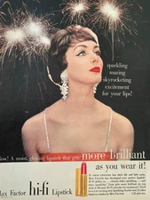Max Factor Cosmetics, Hi Fi Lipstick, Full Page Vintage Print Ad, aa