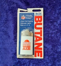Tampa Bay Super Bowl XVIII NFL Gas Lite Butane Lighter Disposable Unopened