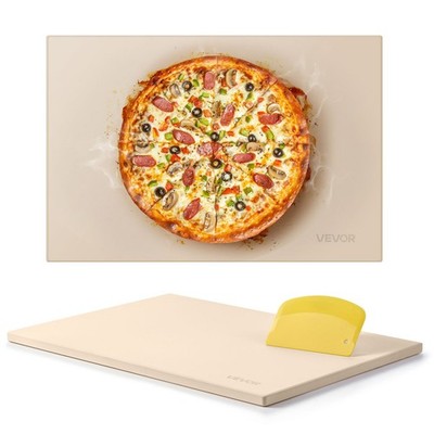 Pietra Refrattaria Pizza Cordierite 50x35cm con Raschietto per Forno