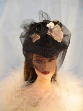 P a doll hat fascinator for Ellowyne, Evangeline, Gene, Tyler, Diana no doll