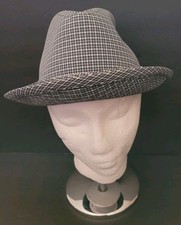 VTG United Hatters Cap Millinery Sportswear Fedora Hat Houndstooth/plaid