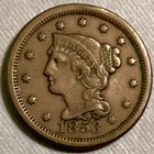 Photo of a 1853-P Large Cent from an eBay listing that sold on Jul 21, 2026