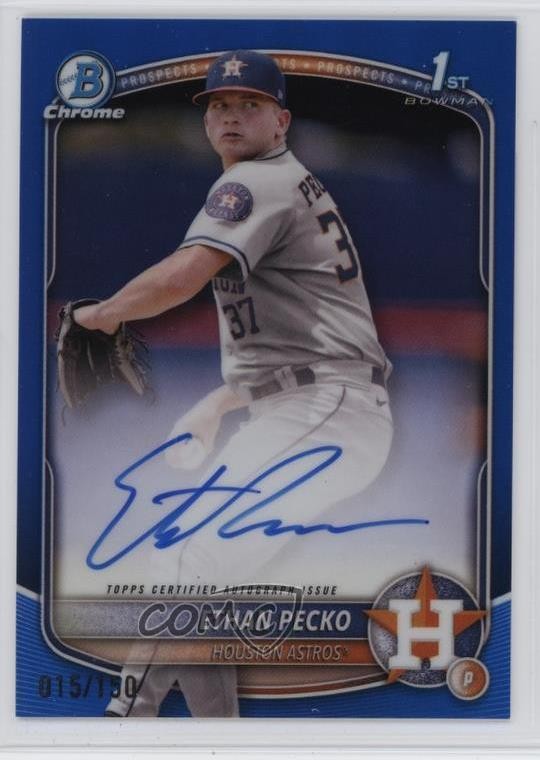 2025 Bowman Chrome Prospect Blue Refractor 15/150 Ethan Pecko #CPA-EPE Auto v8j
