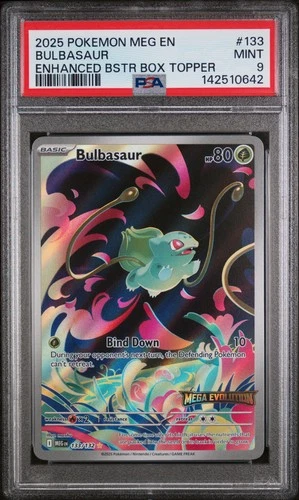 Pokemon Mega Evolutions Bulbasaur 133/132 Enhanced Topper Promo Stamped PSA 9
