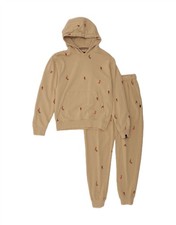 JORDAN Mens Abstract Pattern Full Tracksuit XS Beige Cotton BH09