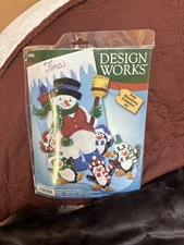 Design Works Felt Stocking Finishes 16" Penguinn Party  5095