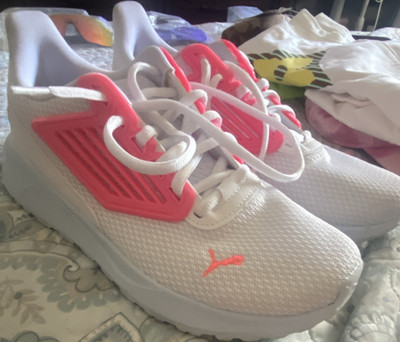 PUMA SoftFoam+ Optimal Comfort Cushioned Lace Up White Pink Women's Sneakers