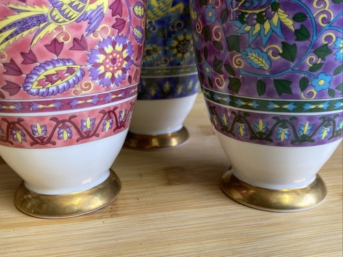 4er Set Marco Road handbemalte Thai Porzellan Teetassen mit Goldrand - Bild 12 von 12