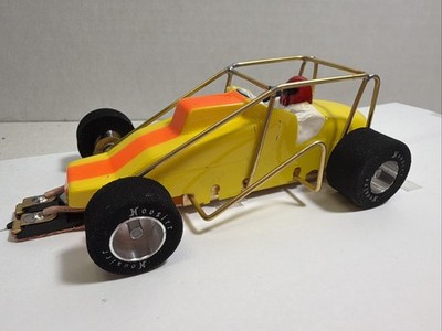 PARMA Sprint Kar 1/32 Slot Car With Roll Cage  Yellow With Orange Stripe