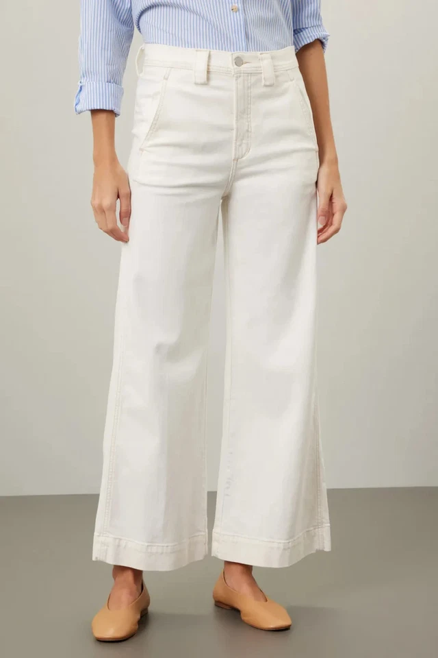 Joe’s Jeans The Avery High-Rise Wide Leg Ankle Jeans White Milk Women’s Size 27 - Image 2 of 4