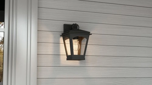 Quoizel HUK8406 Huck 11" Tall Outdoor Wall Sconce - Black - Picture 2 of 7