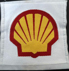 Werbe-Aufnäher Shell Muschel Logo 5x5 cm Tankstelle Oldtimer Motorsport Patch