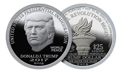2017 Trump Dollar MAGA 1 oz Silver Capsuled $25 Norfed Proof Round W//OMP//COA