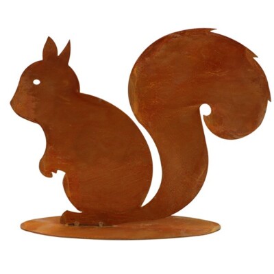 Gartenfigur Eichhörnchen Aus Edelrost | 20 Cm Hoch | Deko Für Beet, Terrasse Oder Balkon