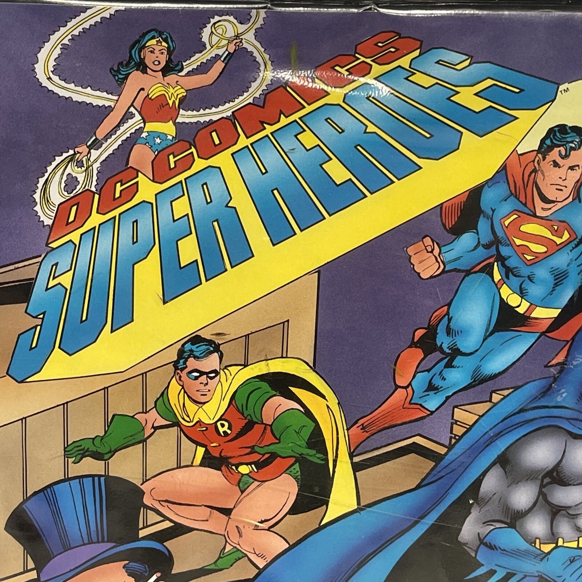 VINTAGE DC COMICS SUPER HEROES 12 FIG. COLLECTORS CASE NO INSERT