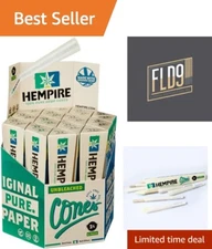 Cones 1 1/4" |144 Pack |Natural Pre Rolled Paper with Tips and Packing Sticks...